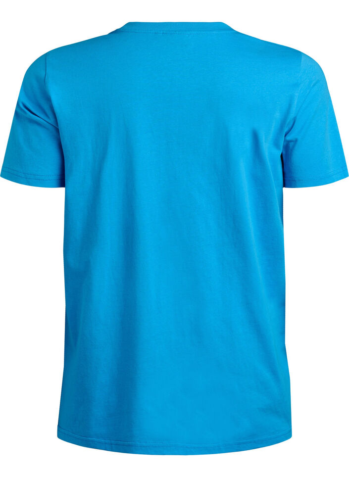 Basic-T-Shirt aus Baumwolle mit Rundhalsausschnitt, Blau, Packshot image number 1