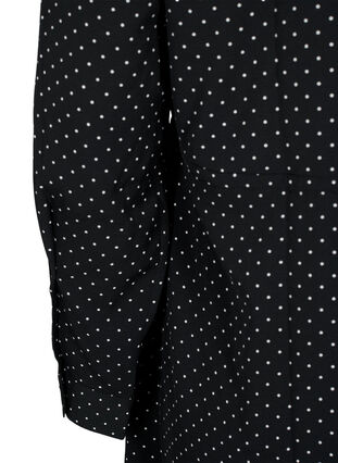 Bedrucktes Kleid mit Kordelzug an der Taille, Black Dot, Packshot image number 2