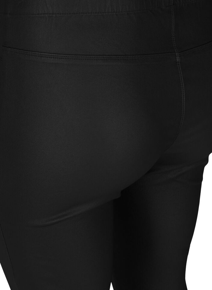 Beschichtete Leggings aus Viskosemix, Black, Packshot image number 3