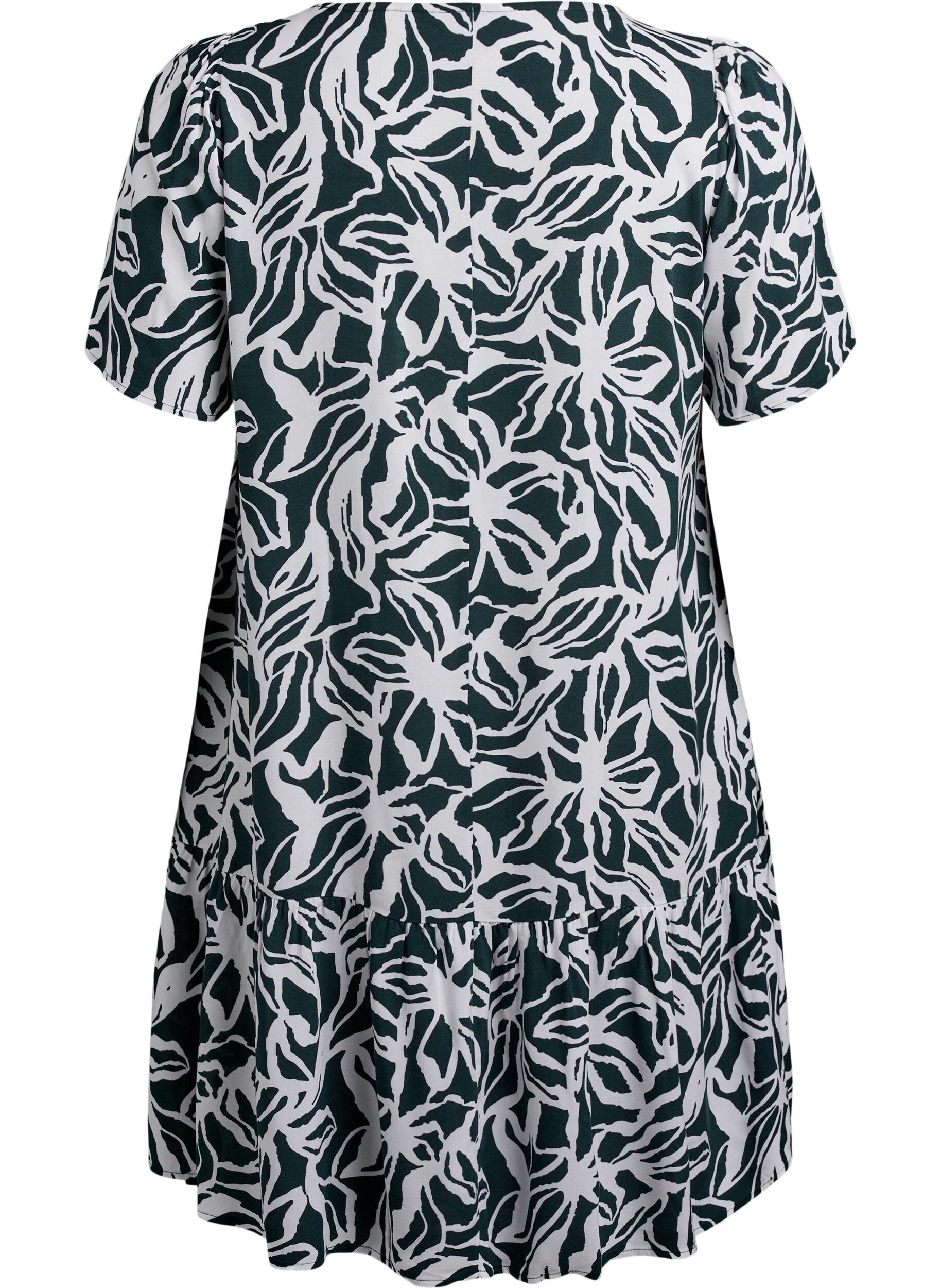 Zizzi FLASH &ndash; Kleid aus Viskose mit Schnittlinie, Gr&uuml;n, Packshot image number 1