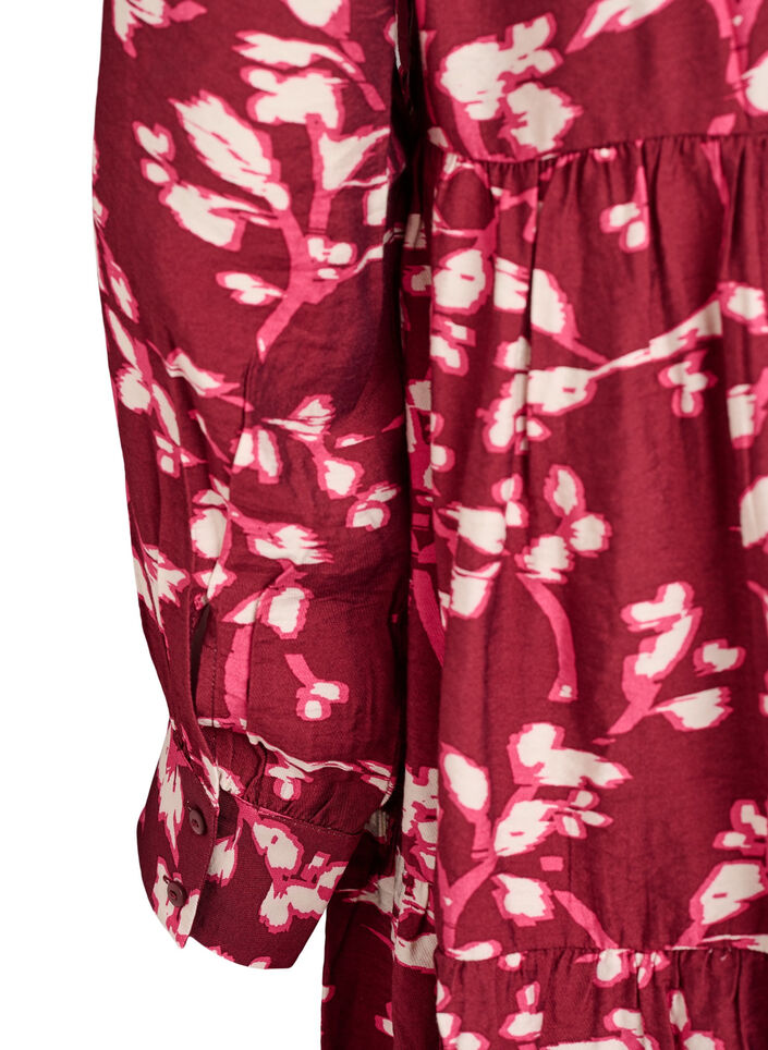 A-Linien-Kleid mit Rüschenkragen, Rot, Packshot image number 3