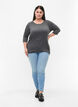 Gestreifte Bluse mit 3/4 Ärmeln, Dark Grey Melange, Model image number 2