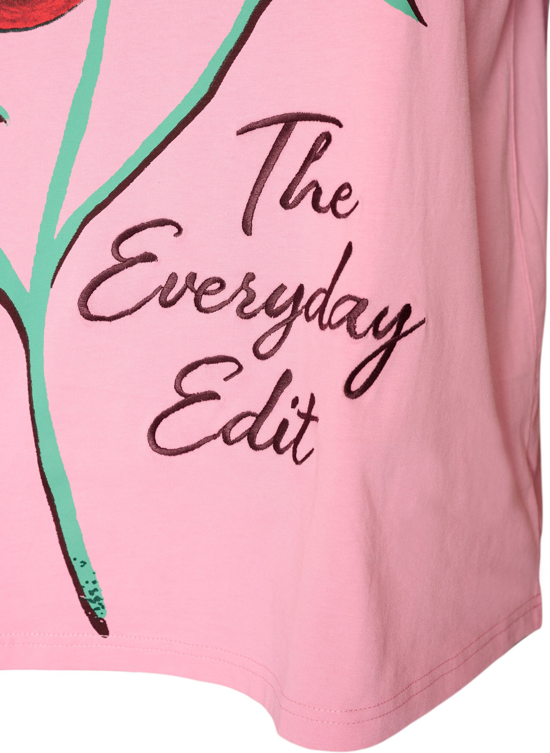 ZizziT-Shirt aus Baumwolle mit Frontprint, Pink, Packshot image number 3