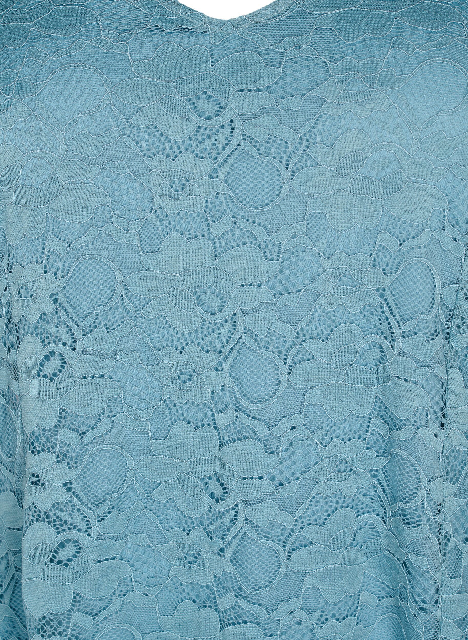 Zizzi Spitzenkleid mit 3/4-&Auml;rmeln, Citadel, Packshot image number 2