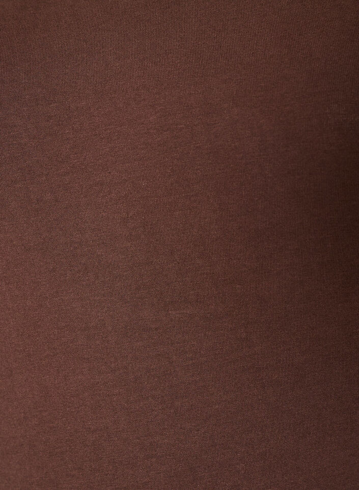 Einfarbiges Basic Top aus Baumwolle, Braun, Packshot image number 2