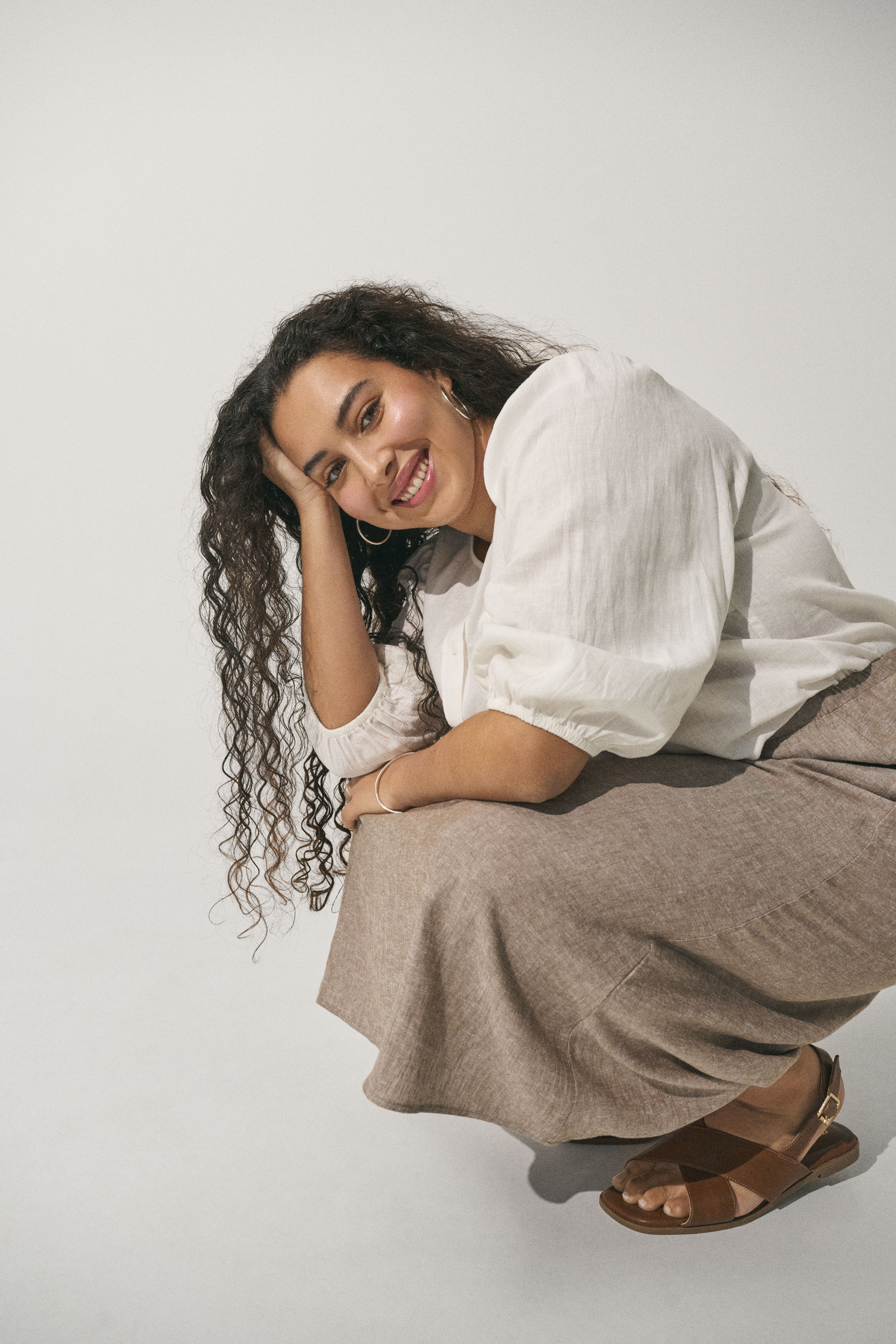 Zizzi Leinenoutfit mit Rock, , Model