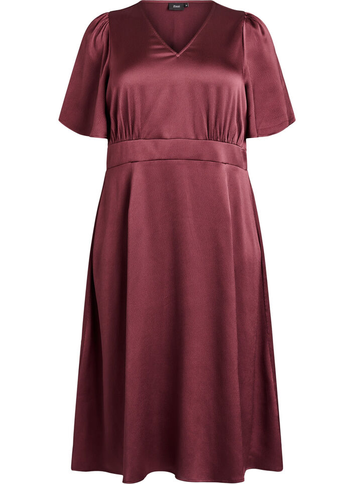 Empire-Partykleid in Midil&auml;nge, Dunkles Bordeaux, Packshot image number 0