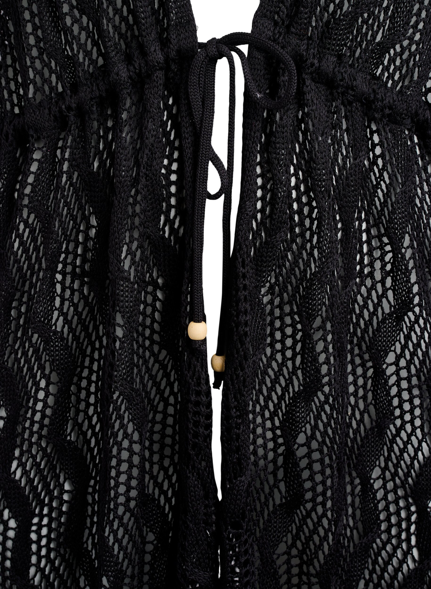 Zizzi Strandkimono mit Bindeg&uuml;rtel, Schwarz, Packshot image number 2