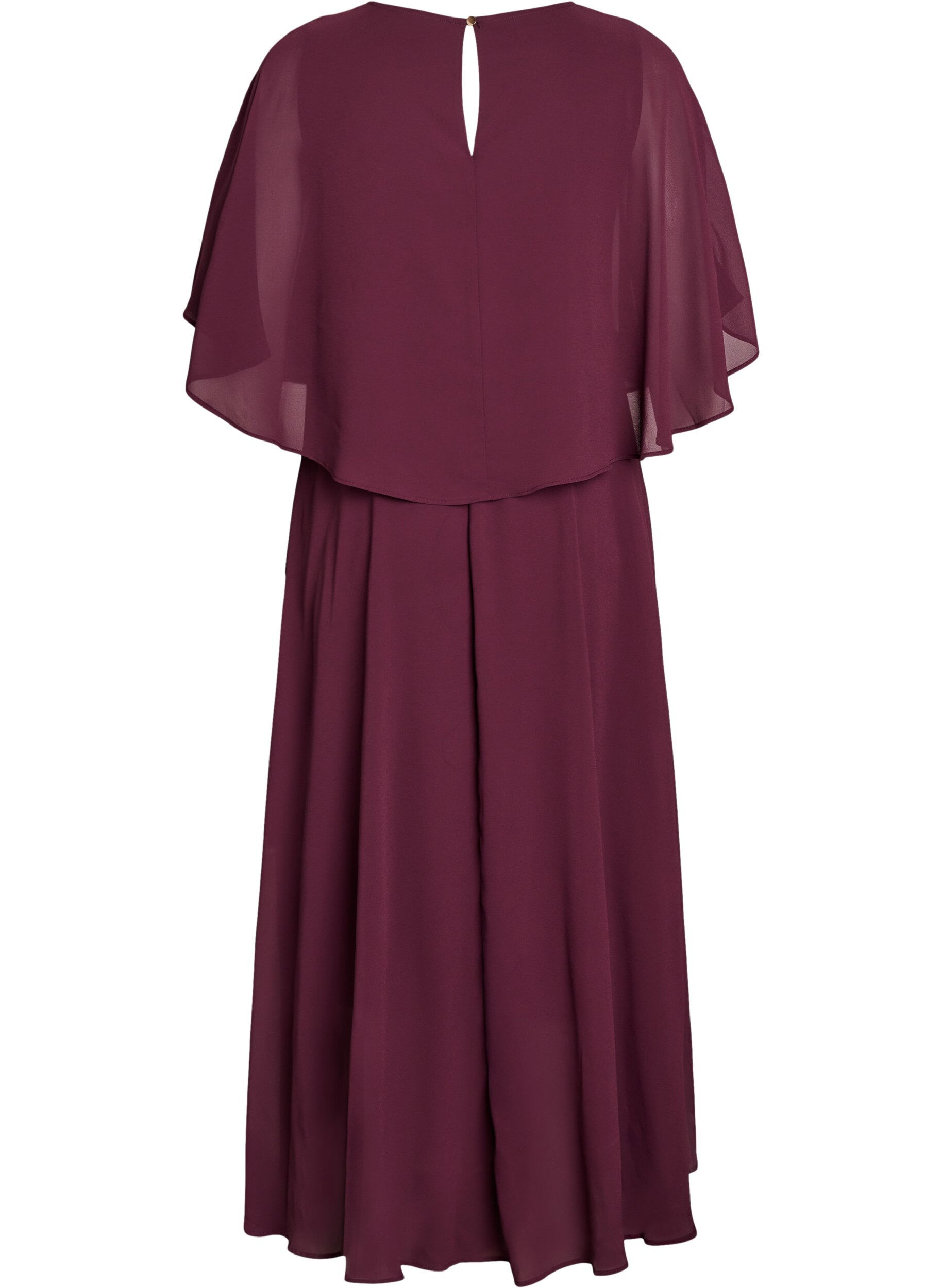 Zizzi A-Linie Maxikleid mit kurzen &Auml;rmeln, Rot, Packshot image number 1