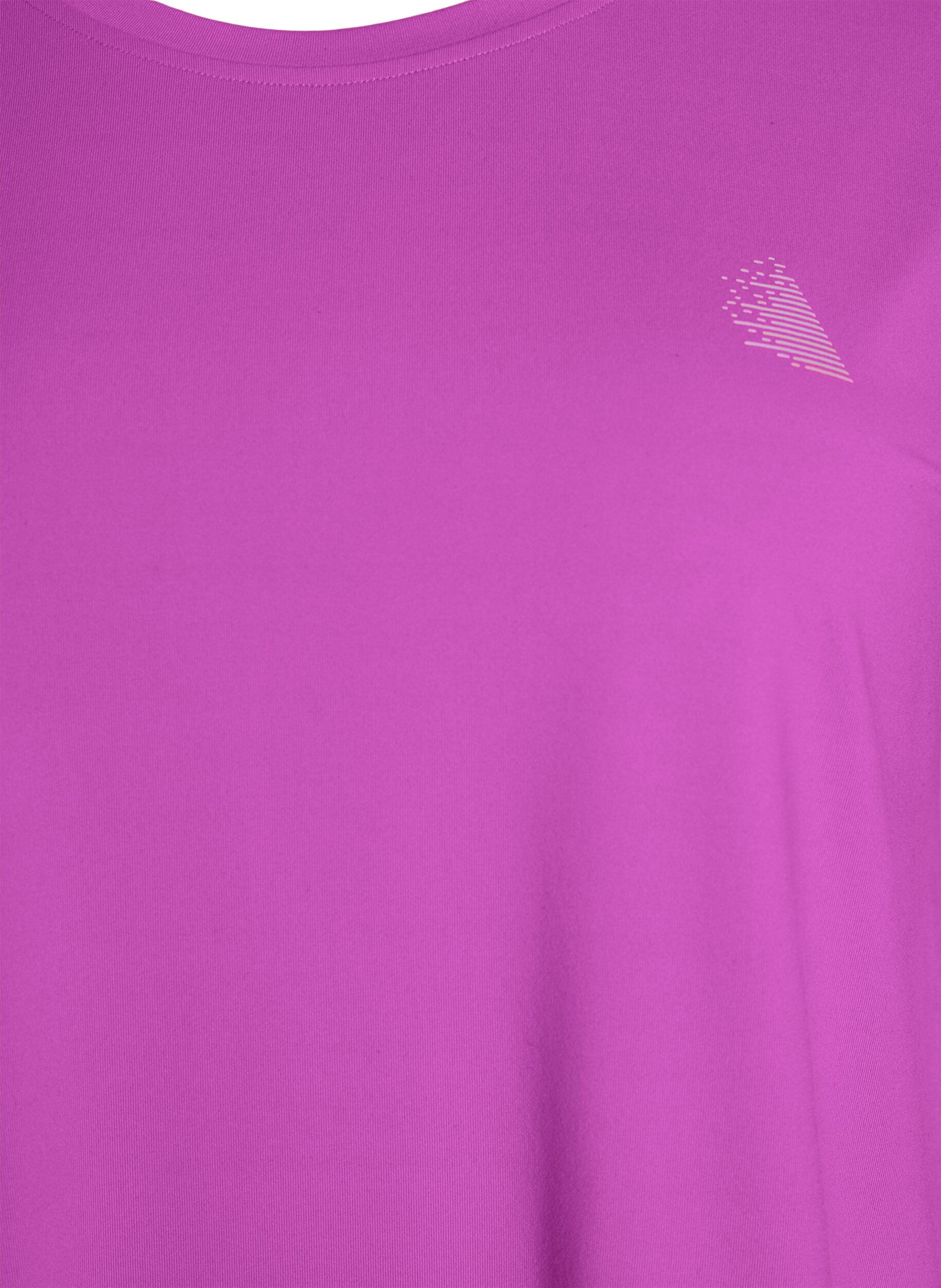 ZizziEinfarbiges Trainings-T-Shirt, Lila, Packshot image number 2