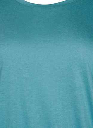 Einfarbige Bluse mit 3/4-Ärmel, Brittany Blue Mel., Packshot image number 2