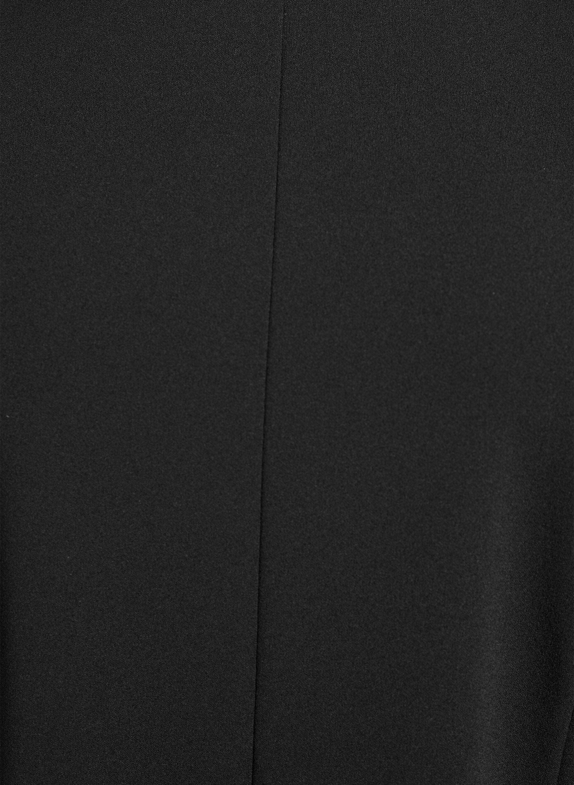 Zizzi Kurzes A-Linien-Jerseykleid mit 3/4-&Auml;rmeln, Schwarz, Packshot image number 2