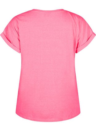 Neonfarbenes T-Shirt aus Baumwolle, Neon pink, Packshot image number 1