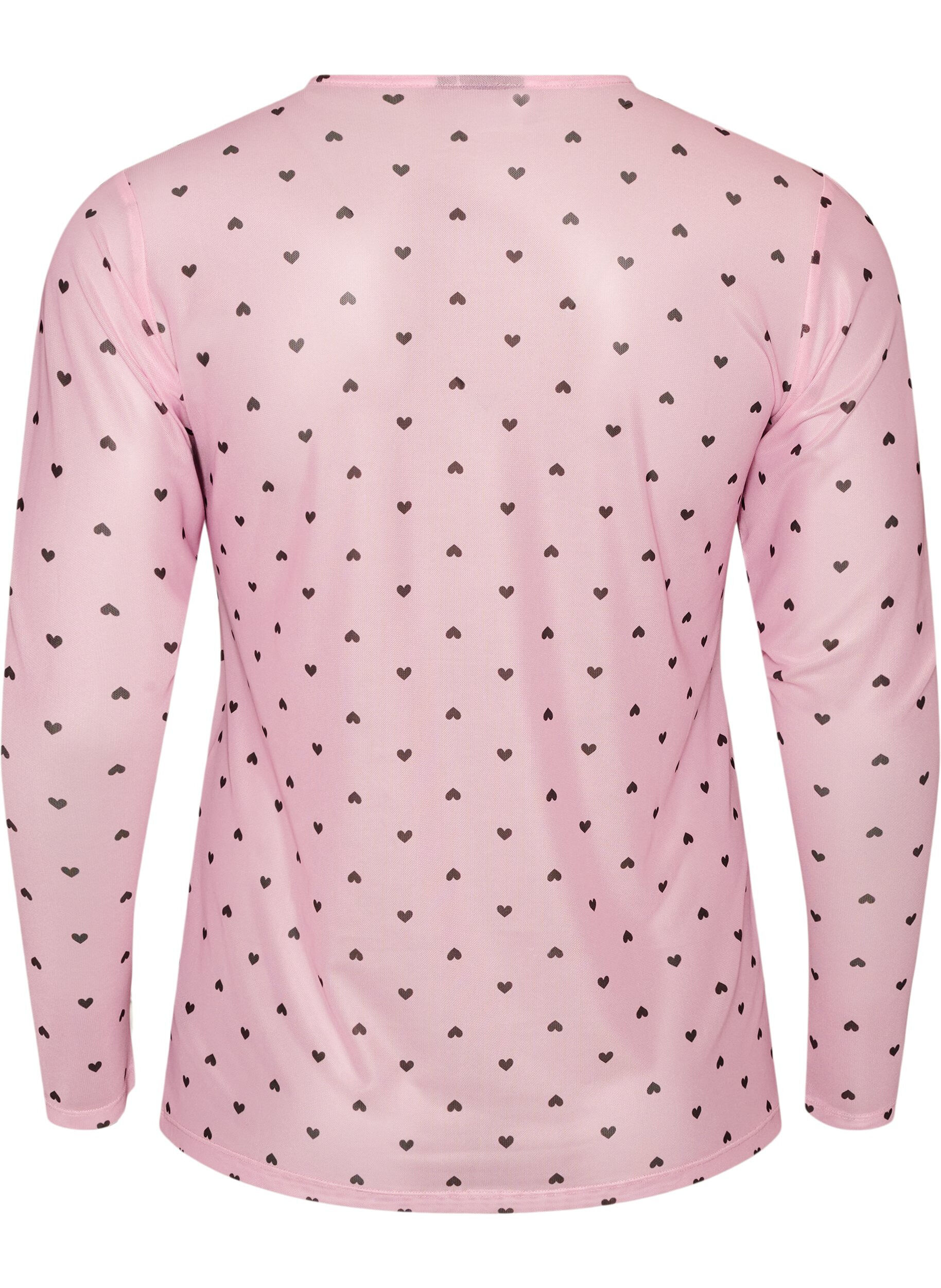 ZizziBluse aus Mesh mit Print, Pink, Packshot image number 1