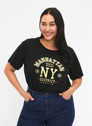 FLASH - T-Shirt mit Motiv, Black Ny, Model image number 0