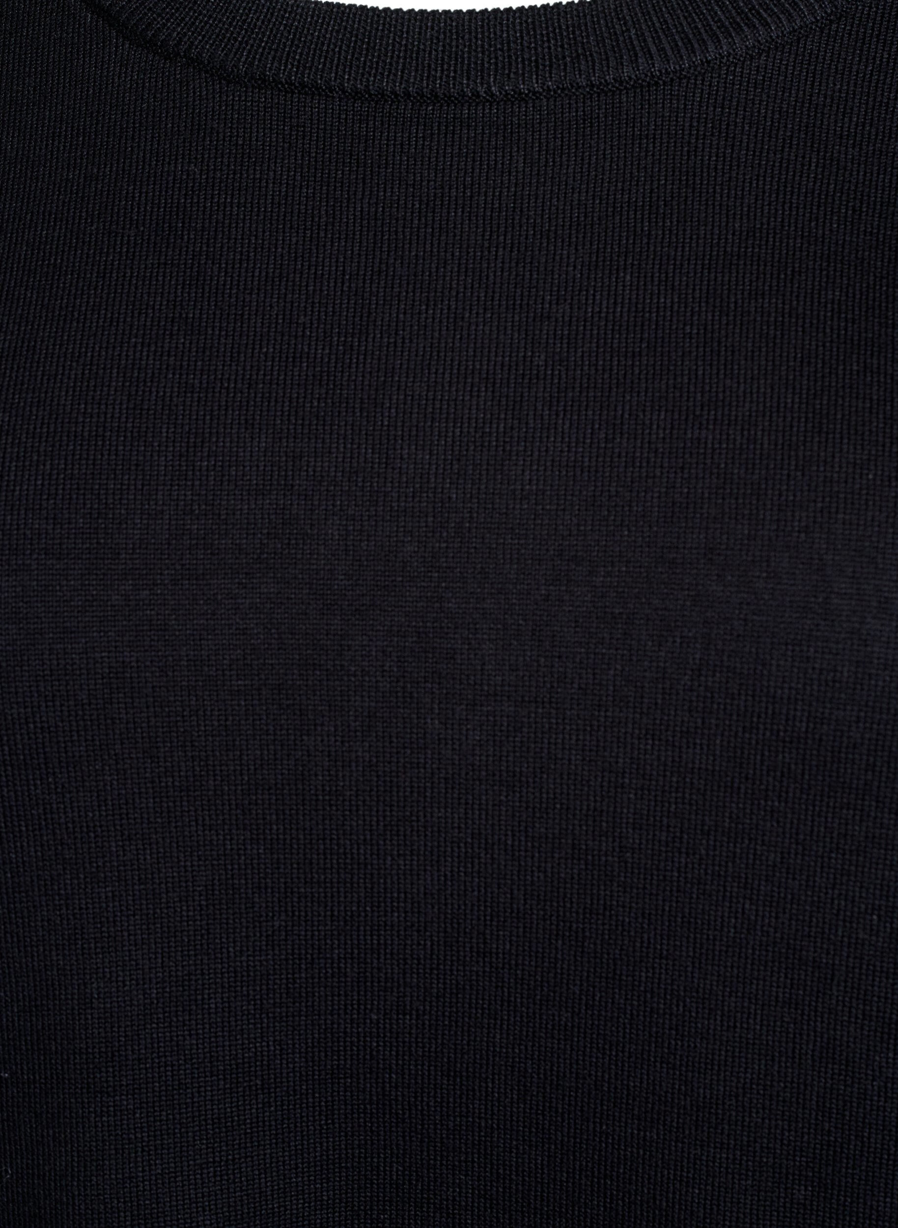 Zizzi Strickbluse mit kurzen &Auml;rmeln und kleinen Schleifen, Schwarz, Packshot image number 2