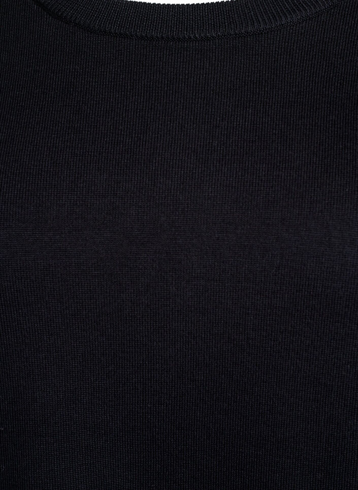 Strickbluse mit kurzen Ärmeln und kleinen Schleifen, Schwarz, Packshot image number 2