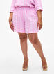 Gestreifte kurze Hose aus einer Leinen-Viskose-Mischung, Pink, Model image number 3