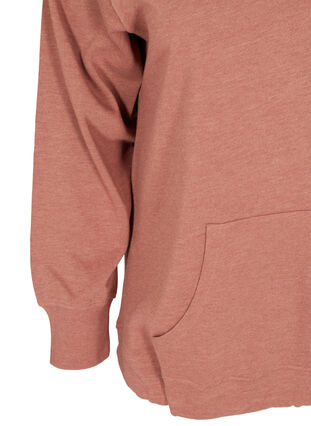 Meliertes Sweatshirt mit Kapuze und Tasche, Cognac Melange, Packshot image number 3