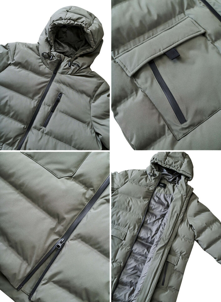 Puffermantel mit Kapuze und Taschen, Gr&uuml;n, Packshot image number 4