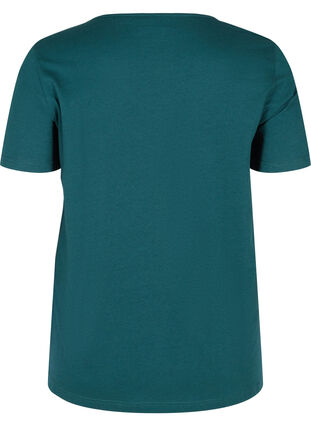 Kurzarm T-Shirt mit V-Ausschnitt und Mesh, Ponderosa Pine, Packshot image number 1
