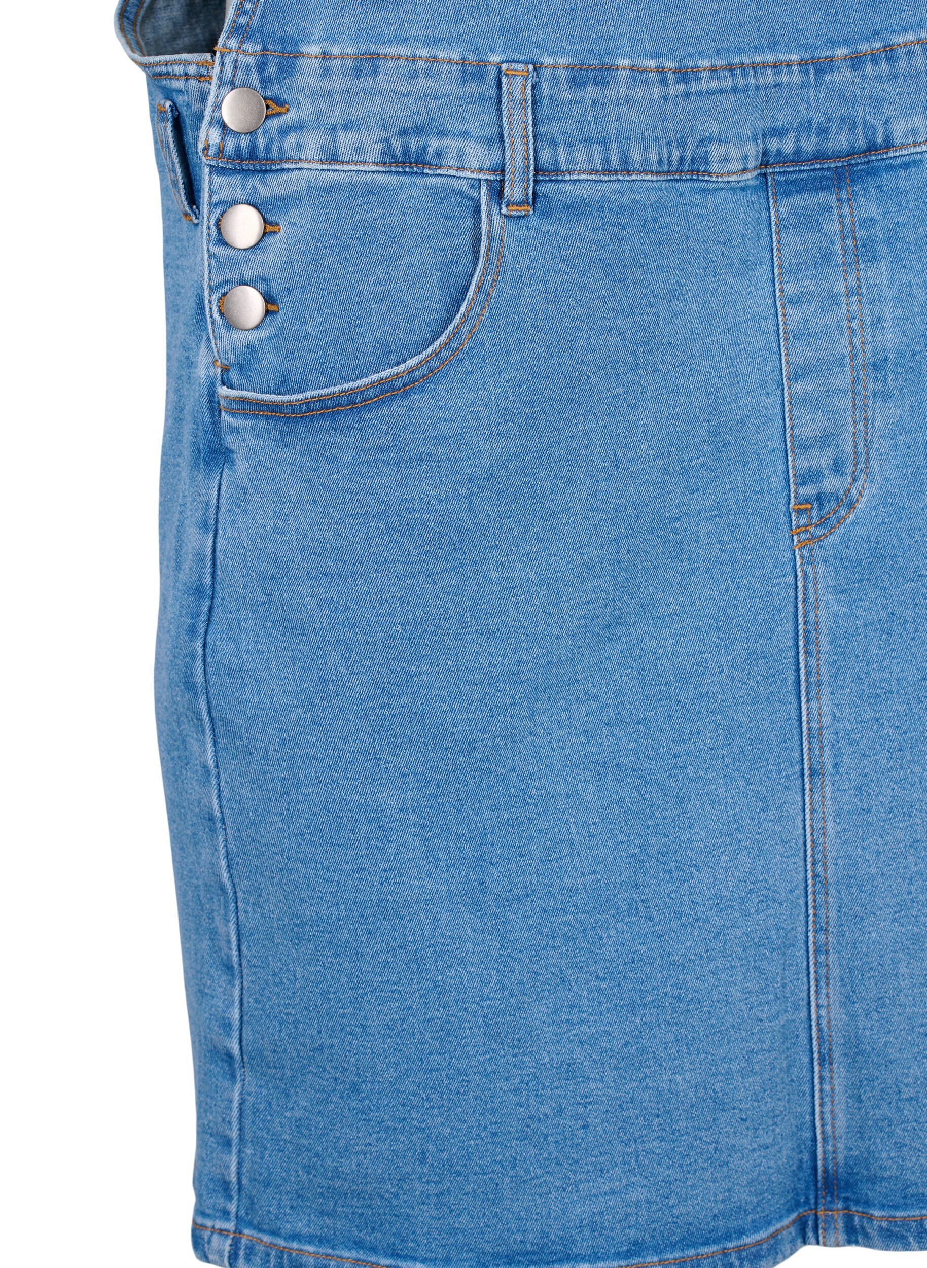 Zizzi Denim Dungarees Kleid, Blau, Packshot image number 3
