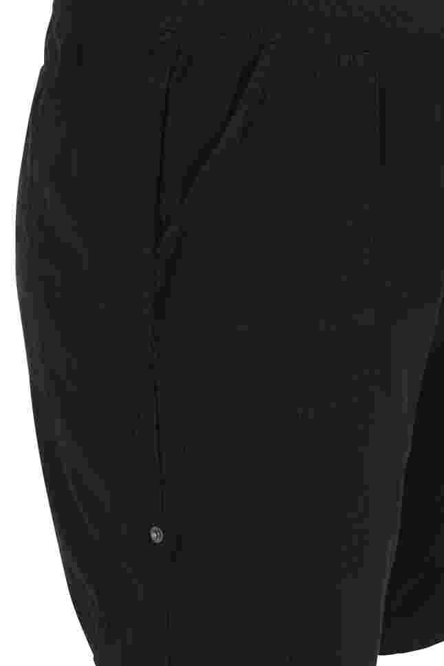 Lockere Shorts aus Baumwolle mit Taschen , Black, Packshot image number 2