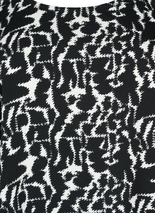 FLASH – Kurzärmelige Bluse mit Print, Black White AOP, Packshot image number 2