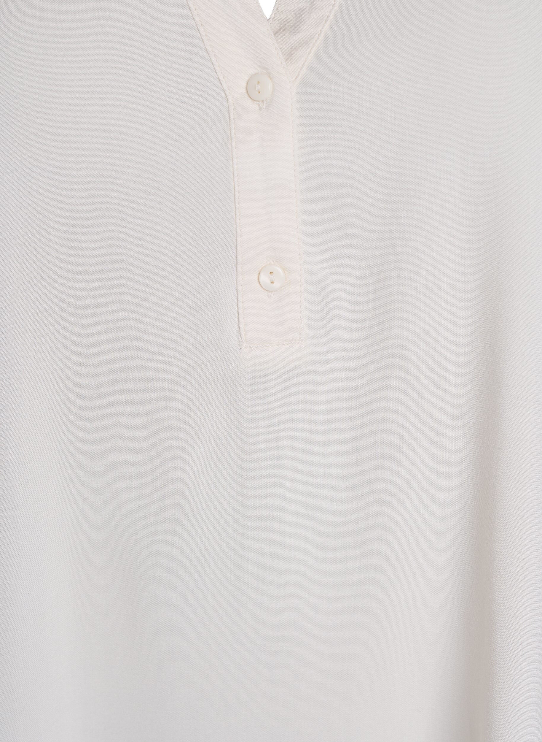 Zizzi &Auml;rmellose Viskosebluse, Vanille, Packshot image number 2