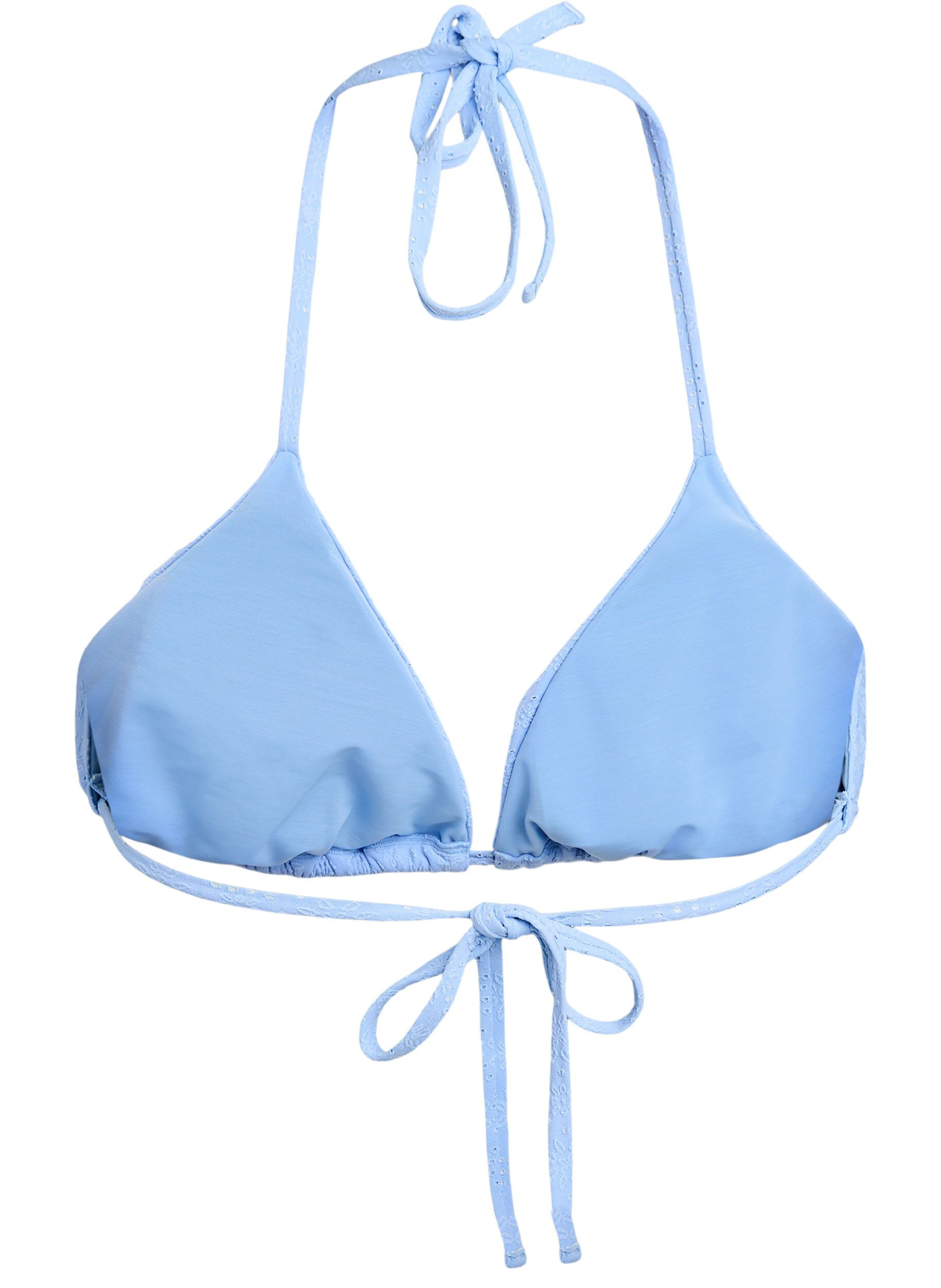 Zizzi Triangel-Bikinioberteil mit Strukturmuster, Blau, Packshot image number 1
