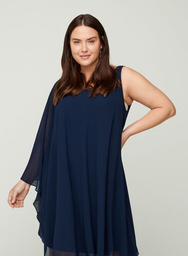 One-Shoulder Kleid mit A-Linie, Night Sky, Model image number 1