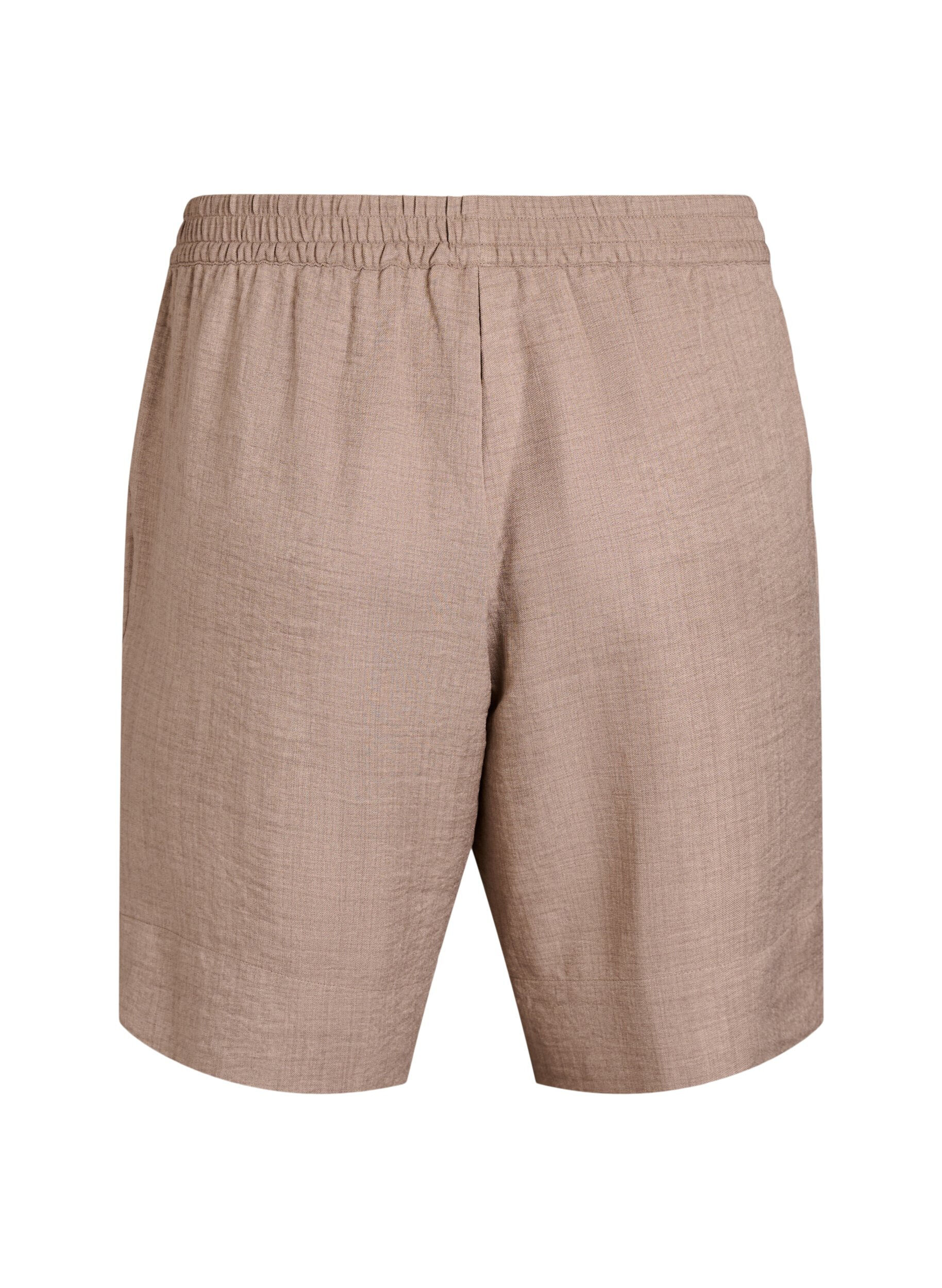 Zizzi Shorts mit Taschen und hoher Taille, Braun, Packshot image number 1