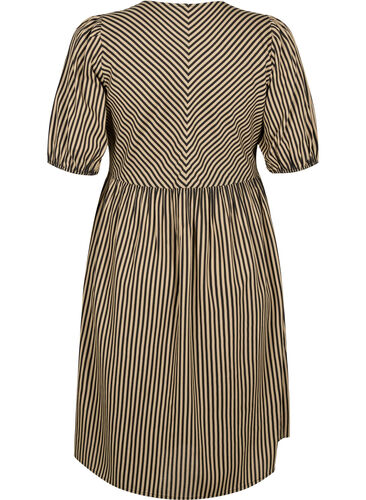 Viskose-Kleid mit gestreiftem Druck, Coriander/Bl. Stripe, Packshot image number 1