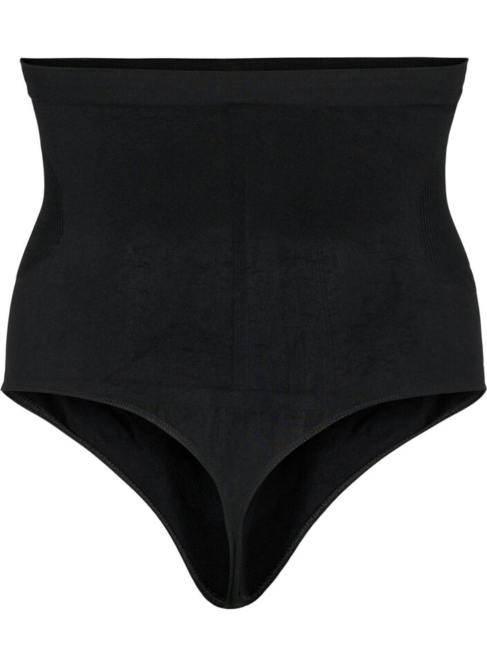 Shapewear-Tanga mit hoher Taille, Schwarz, Packshot image number 1