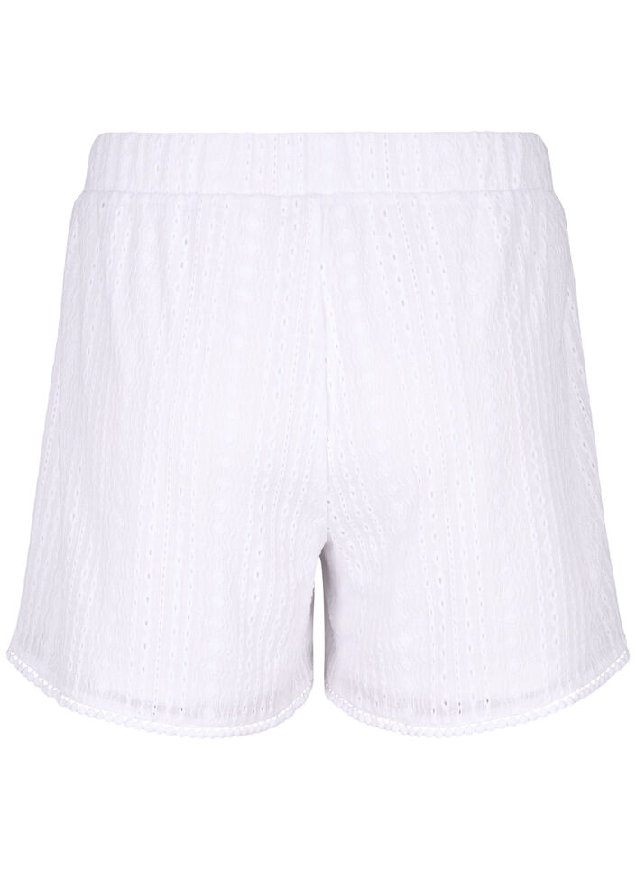 Kurze Hosen mit Strukturmuster, Bright White, Packshot image number 1