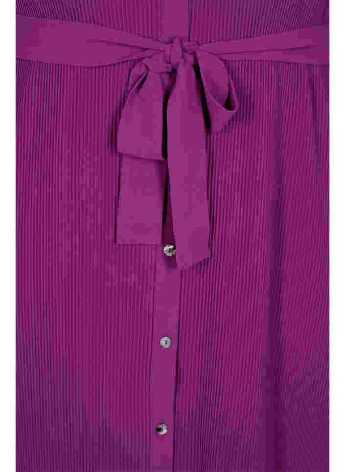 Plissiertes Hemdkleid mit Schnürung, Grape Juice, Packshot image number 2