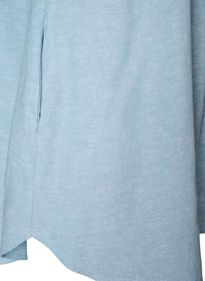 Tunika aus Leinen und Viskose mit A-Linie, Blau, Packshot image number 3