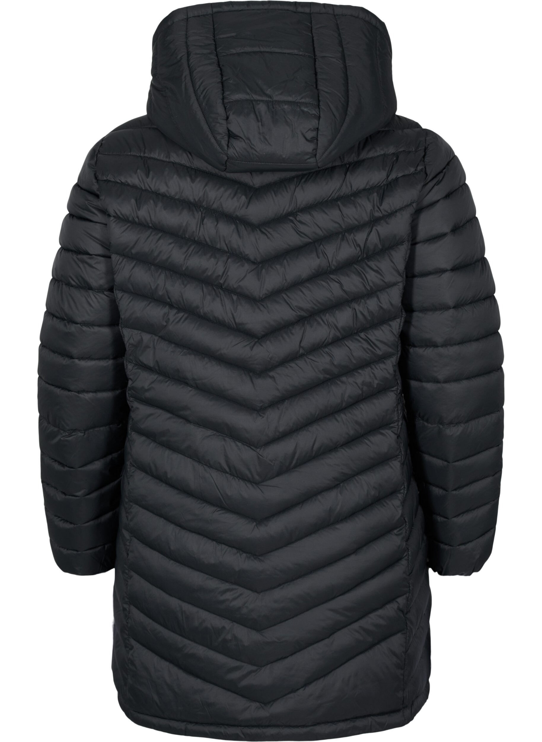 ZizziLeichte Jacke mit Taschen und abnehmbarer Kapuze, Schwarz, Packshot image number 1
