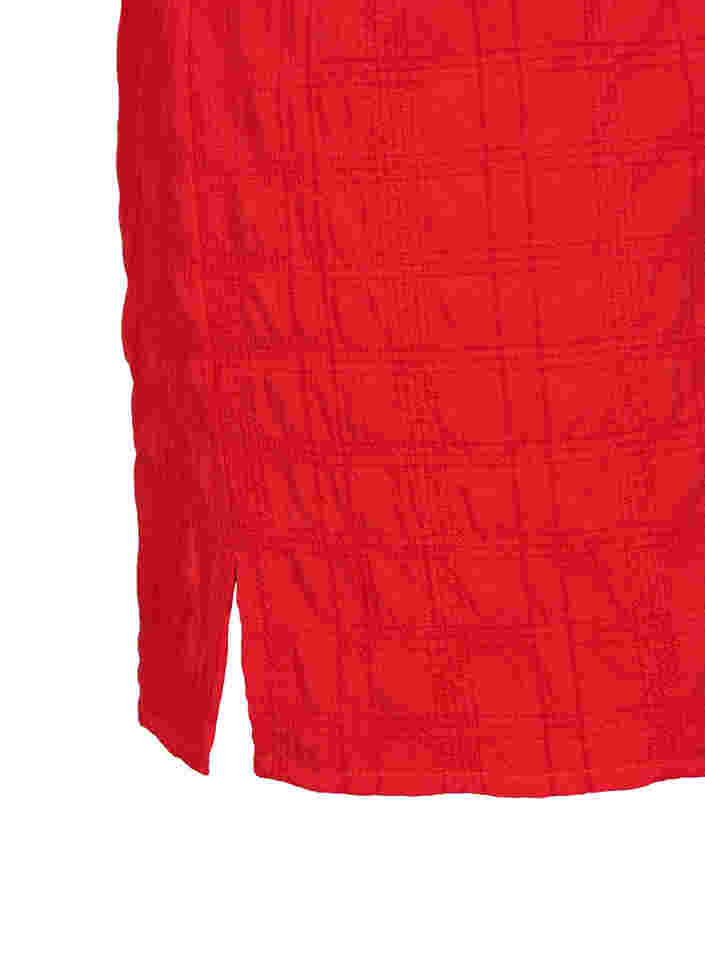 Tunika mit Struktur und 3/4-Ärmeln, Fiery Red, Packshot image number 3