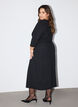 Jerseykleid mit Drapierung und dekorativer Schnalle, Schwarz, Model image number 1