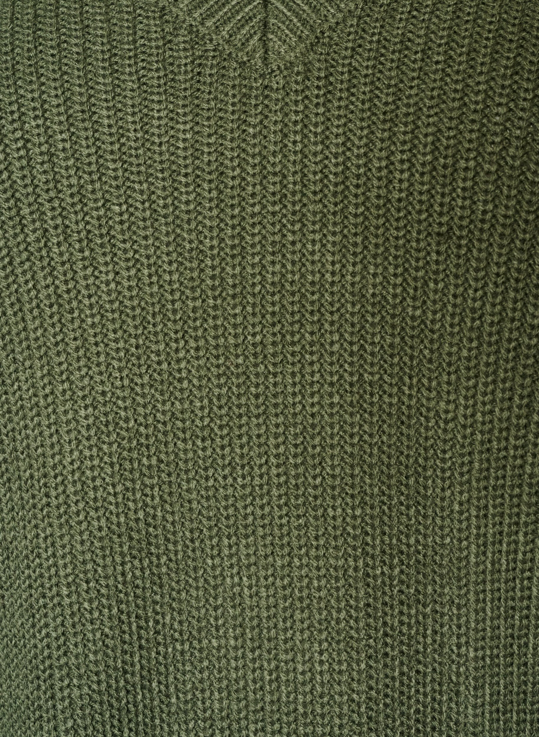 ZizziLange Rippstrickbluse mit V-Ausschnitt, Gr&uuml;n, Packshot image number 2