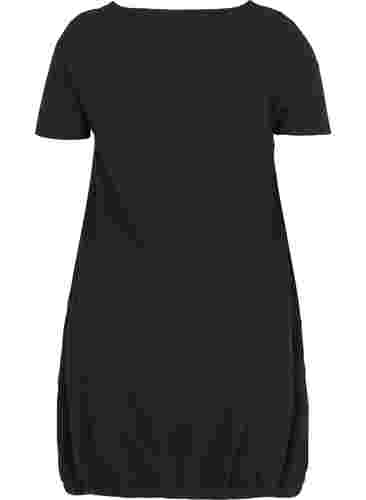 Kurzarm Kleid aus Baumwolle, Black, Packshot image number 1