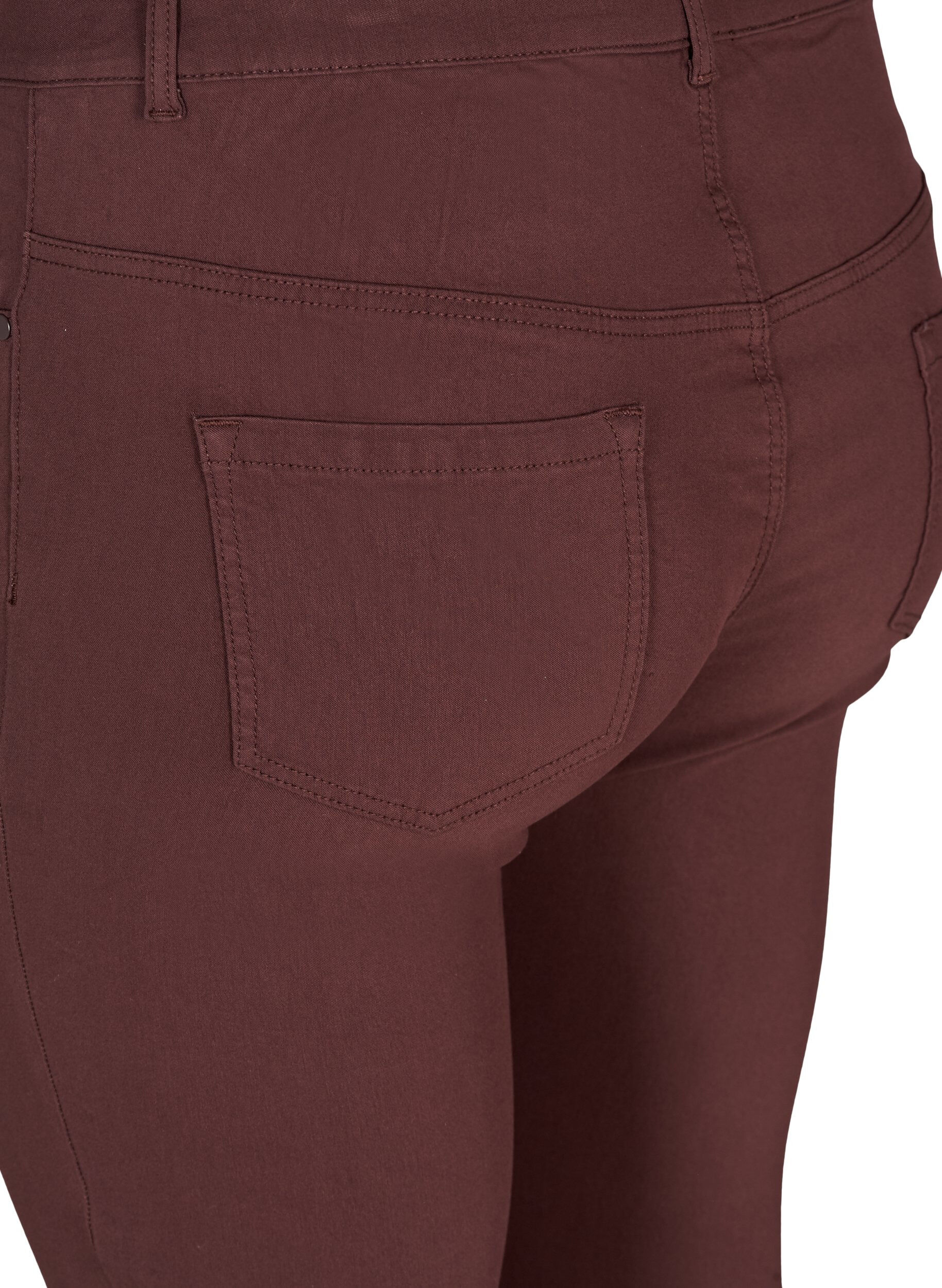 Zizzi Slim Fit Hose mit Hosentaschen, Dunkles Bordeaux, Packshot image number 3