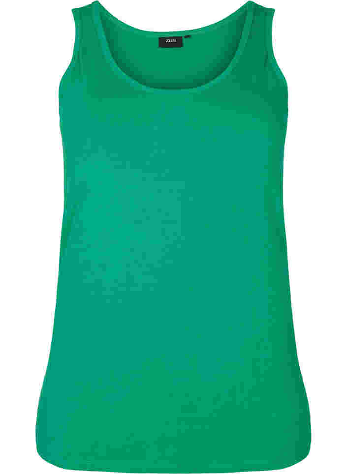 Einfarbiges basic Top aus Baumwolle, Jolly Green, Packshot image number 0
