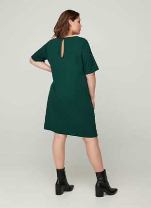 Kurzarm Kleid mit Rundhals, Ponderosa Pine, Model image number 1
