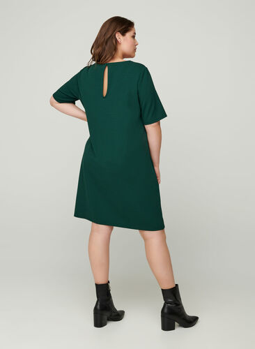 Kurzarm Kleid mit Rundhals, Ponderosa Pine, Model image number 1