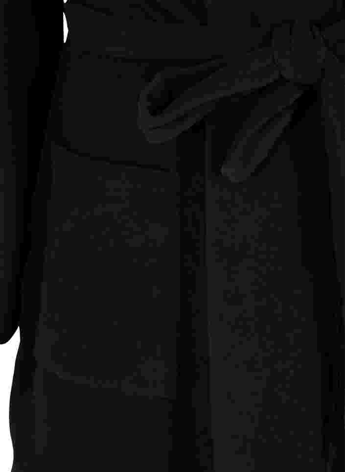 Morgenmantel mit Kapuze und Taschen, Black, Packshot image number 3
