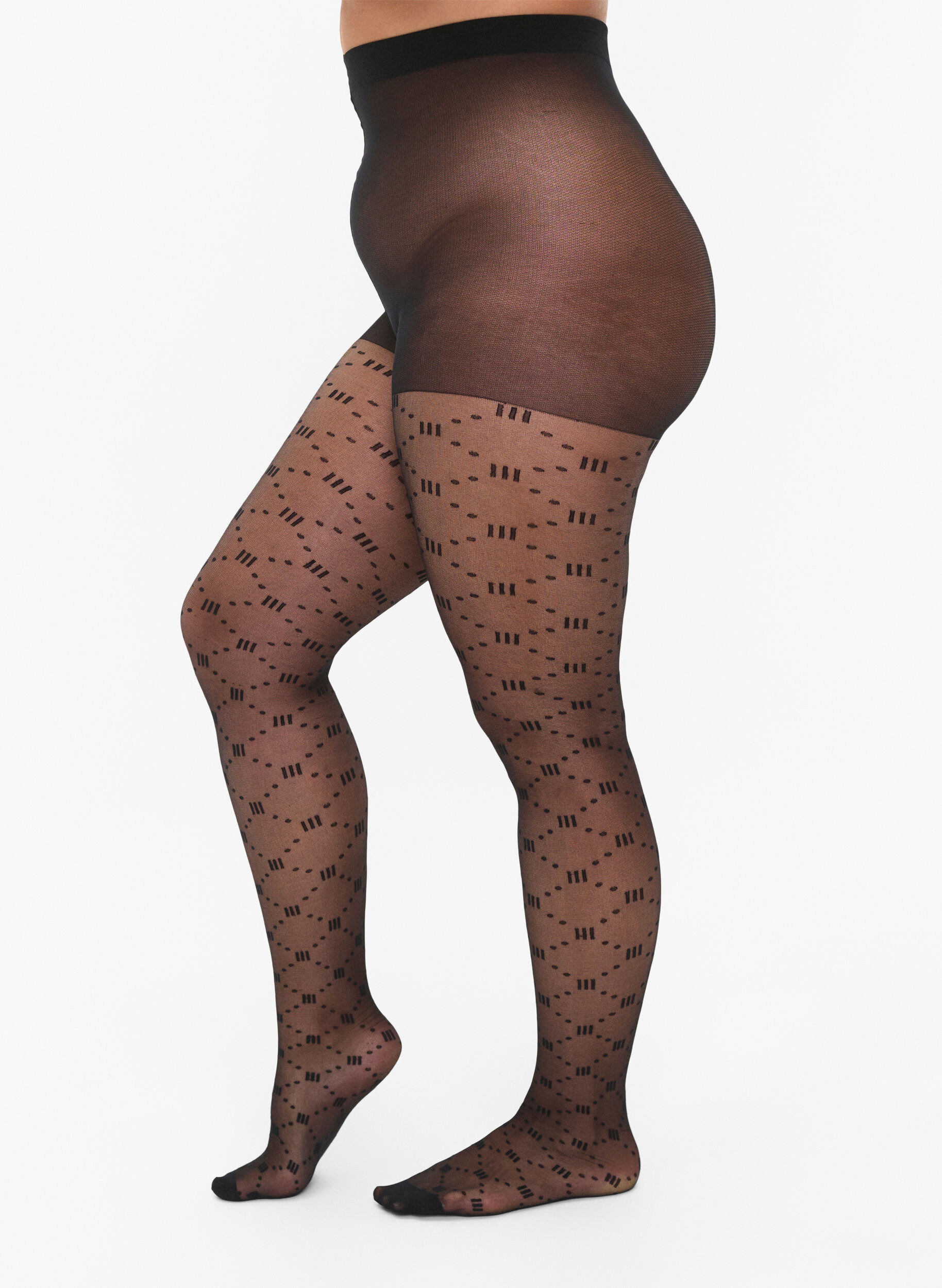 Zizzi Gemusterte Strumpfhose aus 20 Denier, Black, Model image number 0