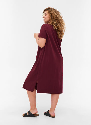 Kurzarm Kleid aus Baumwolle mit Schlitz, Port Royal, Model image number 1