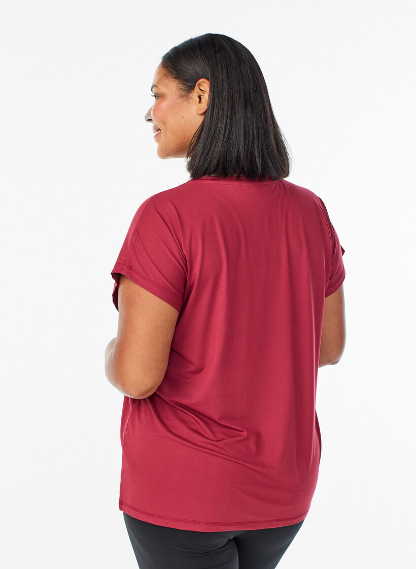 Einfarbiges Trainings-T-Shirt, Rot, Model image number 2